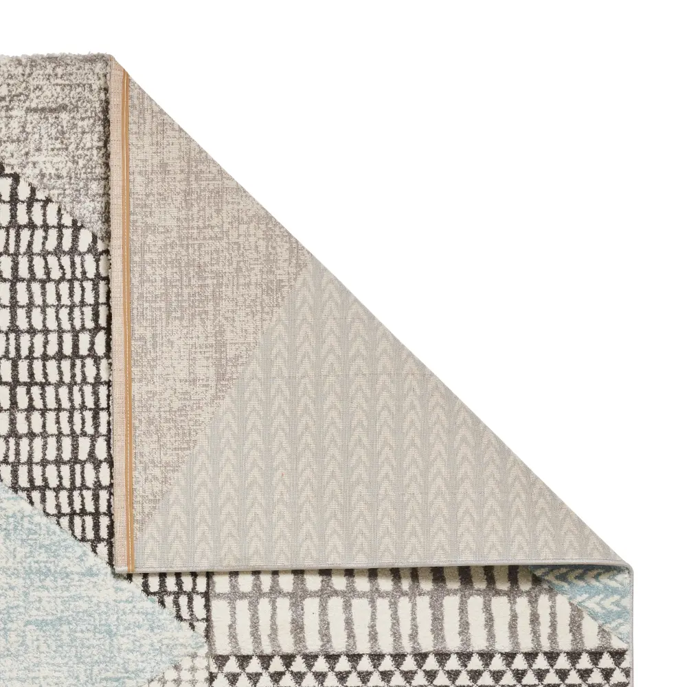 Catherine Lansfield Larsson Geo Blue/Grey - Washable - Image 3