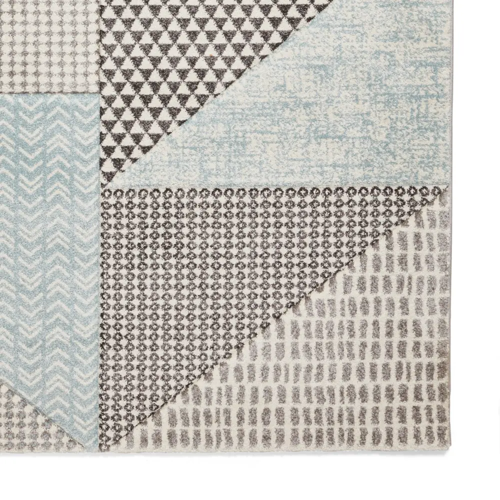 Catherine Lansfield Larsson Geo Blue/Grey - Washable - Image 4