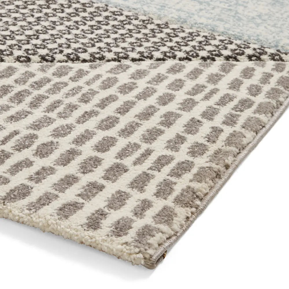 Catherine Lansfield Larsson Geo Blue/Grey - Washable - Image 6