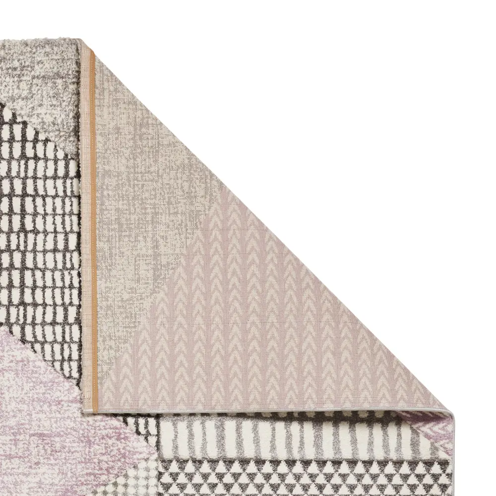 Catherine Lansfield Larsson Geo Lilac/Grey - Washable - Image 3