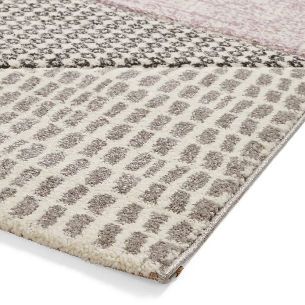 Catherine Lansfield Larsson Geo Lilac/Grey - Washable - Image 6