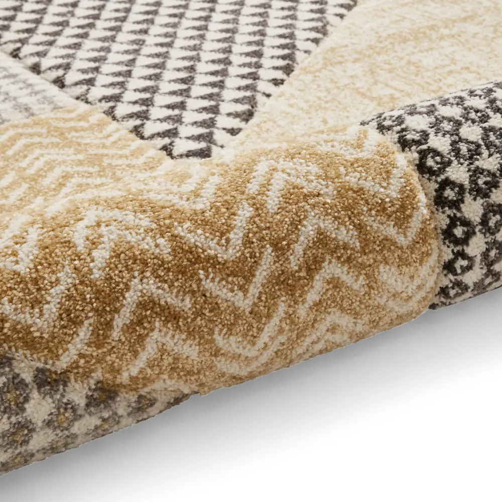 Catherine Lansfield Larsson Geo Ochre/Grey - Washable - Image 5