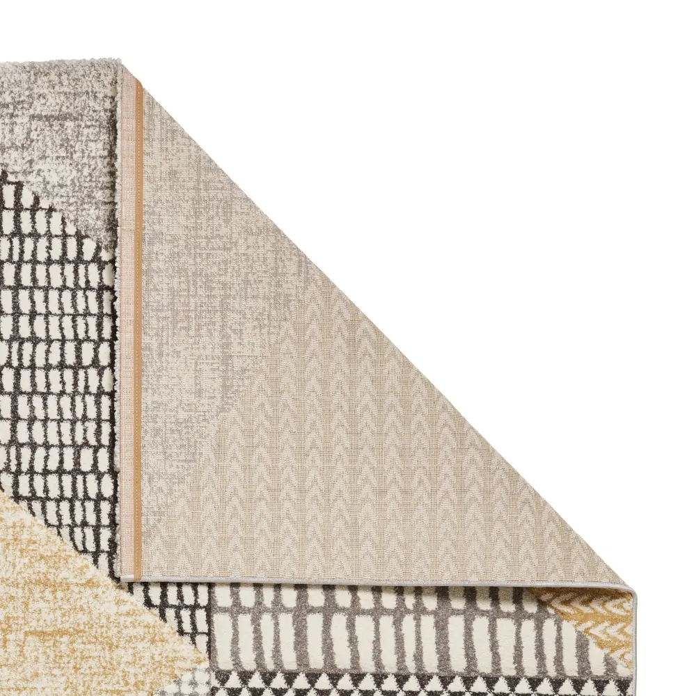Catherine Lansfield Larsson Geo Ochre/Grey - Washable - Image 7