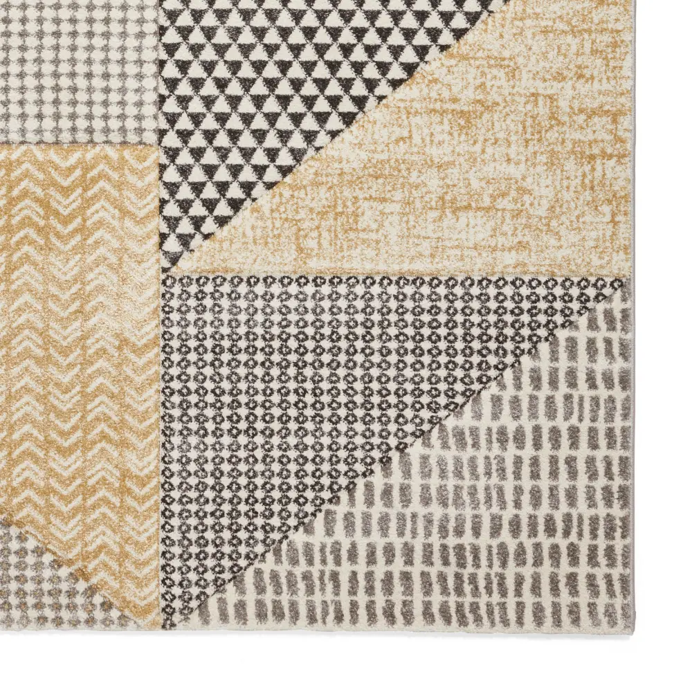 Catherine Lansfield Larsson Geo Ochre/Grey - Washable - Image 8