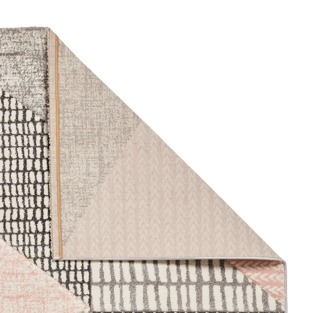 Catherine Lansfield Larsson Geo Rose/Grey - Washable - Image 3
