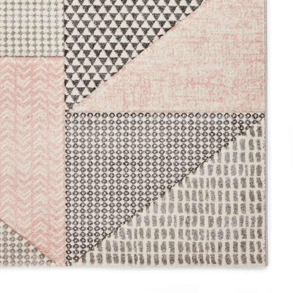 Catherine Lansfield Larsson Geo Rose/Grey - Washable - Image 4