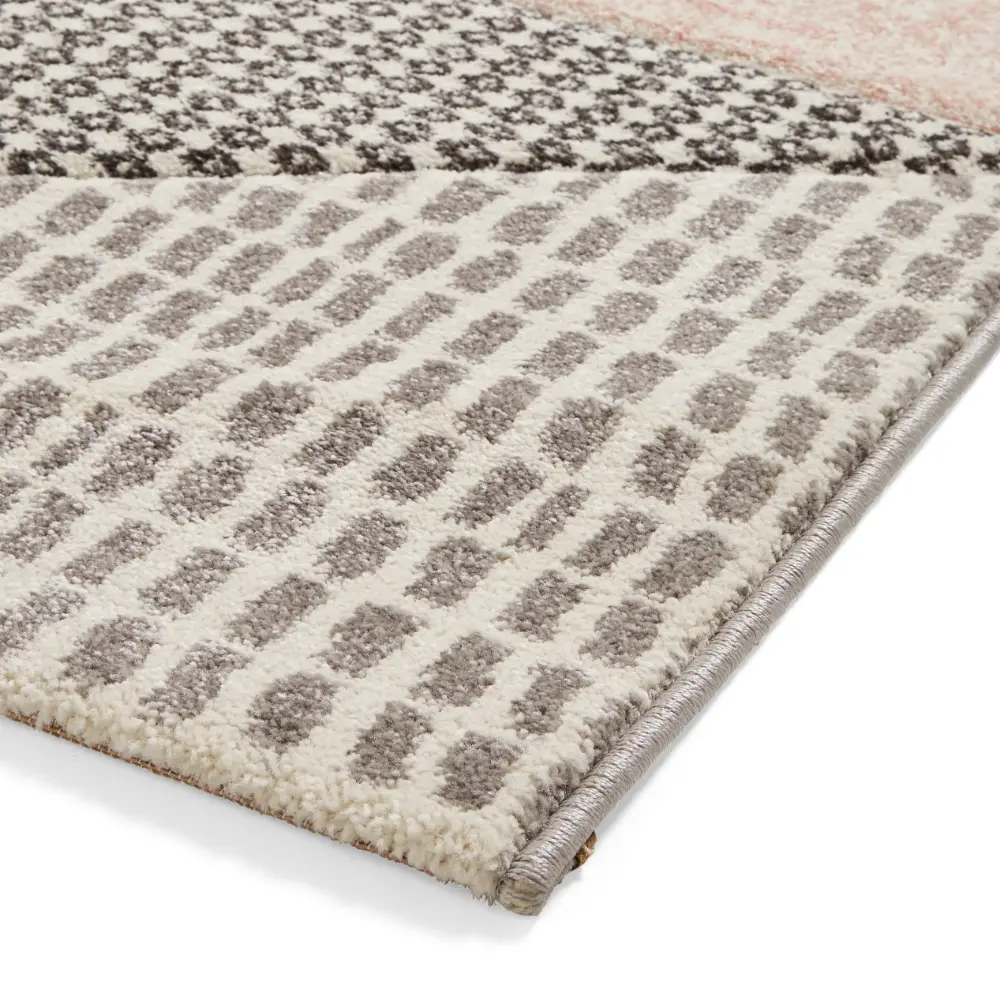 Catherine Lansfield Larsson Geo Rose/Grey - Washable - Image 9