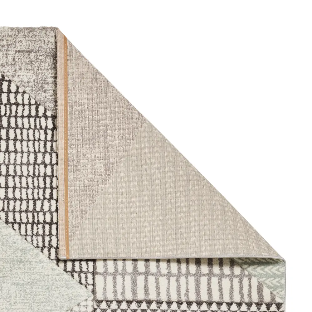 Catherine Lansfield Larsson Geo Sage Green/Grey - Washable - Image 3