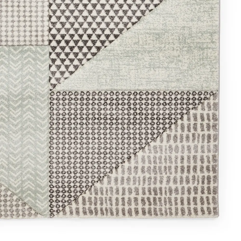 Catherine Lansfield Larsson Geo Sage Green/Grey - Washable - Image 4