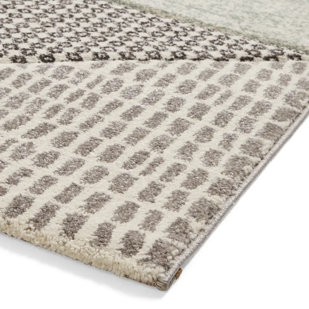 Catherine Lansfield Larsson Geo Sage Green/Grey - Washable - Image 6