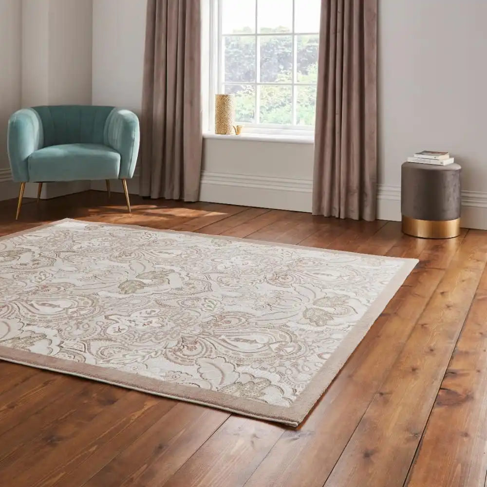 Laurence Llewelyn-Bowen Damask Bronze Rug - Image 2
