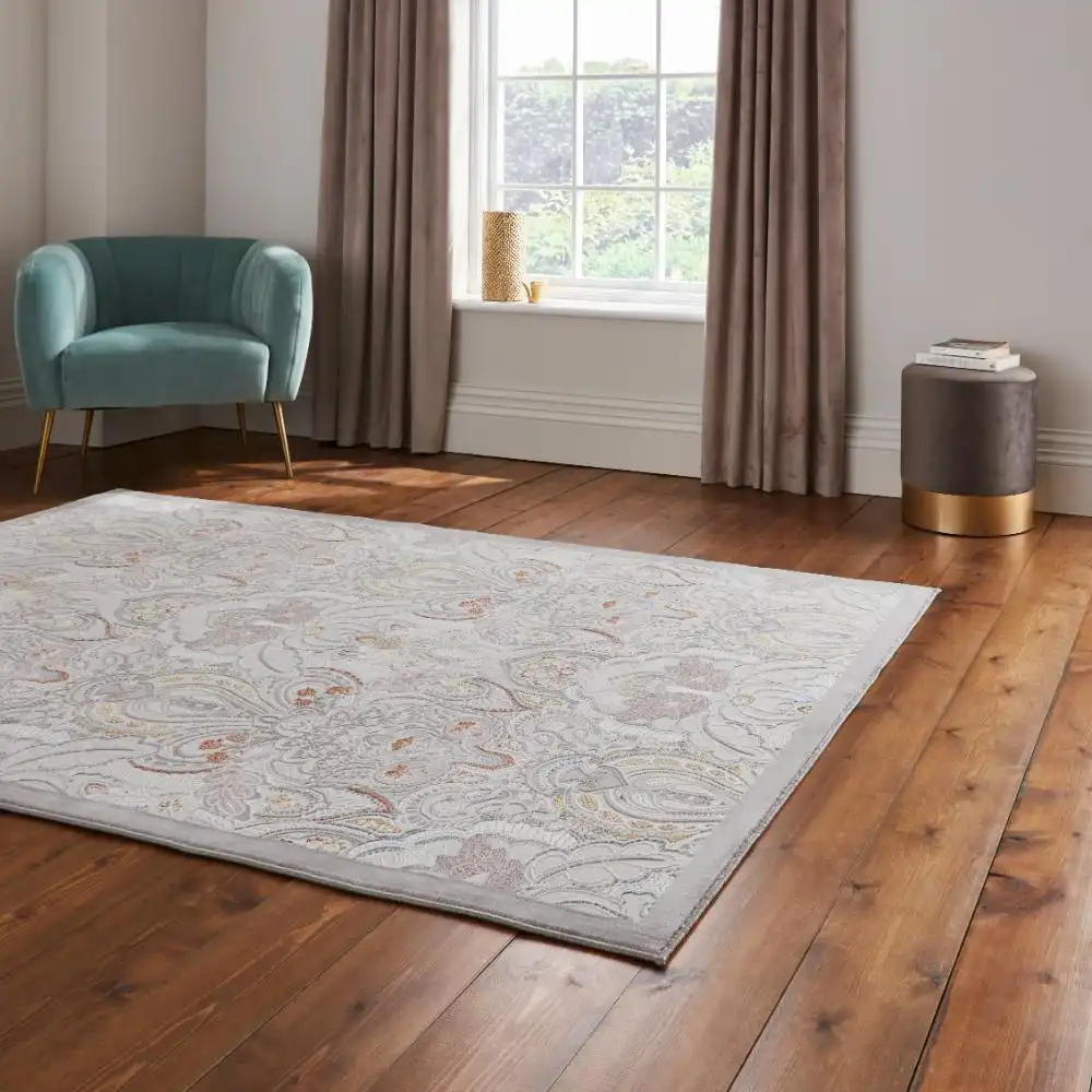 Laurence Llewelyn-Bowen Damask Pearl Rug - Image 2