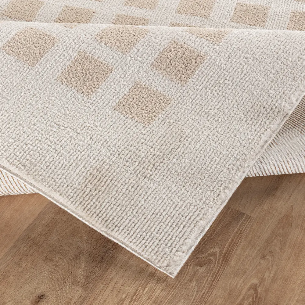 Laurine Machine Washable Modern Shaggy Beige Rug - Image 8