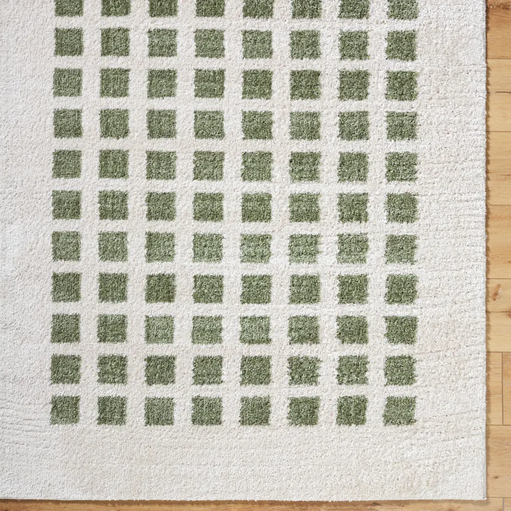 Laurine Machine Washable Modern Shaggy Grass Green Rug - Image 2