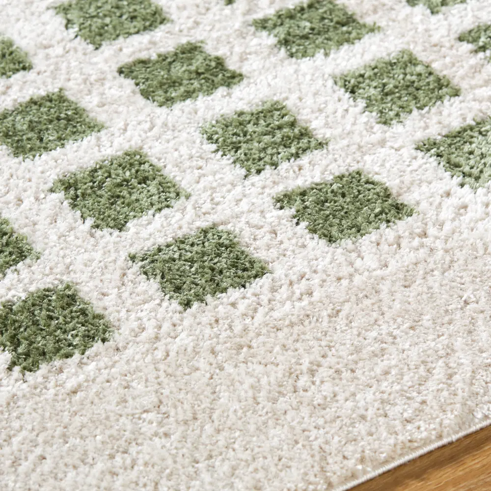Laurine Machine Washable Modern Shaggy Grass Green Rug - Image 3