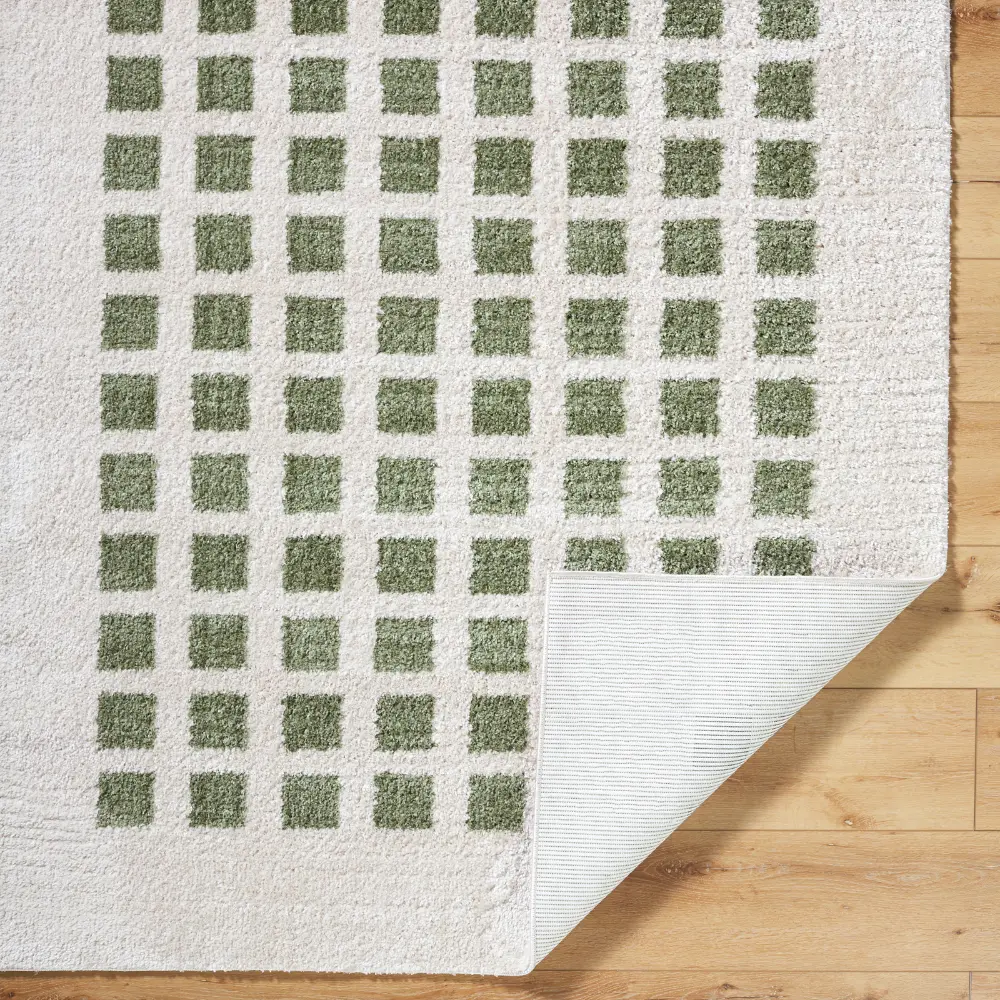 Laurine Machine Washable Modern Shaggy Grass Green Rug - Image 6