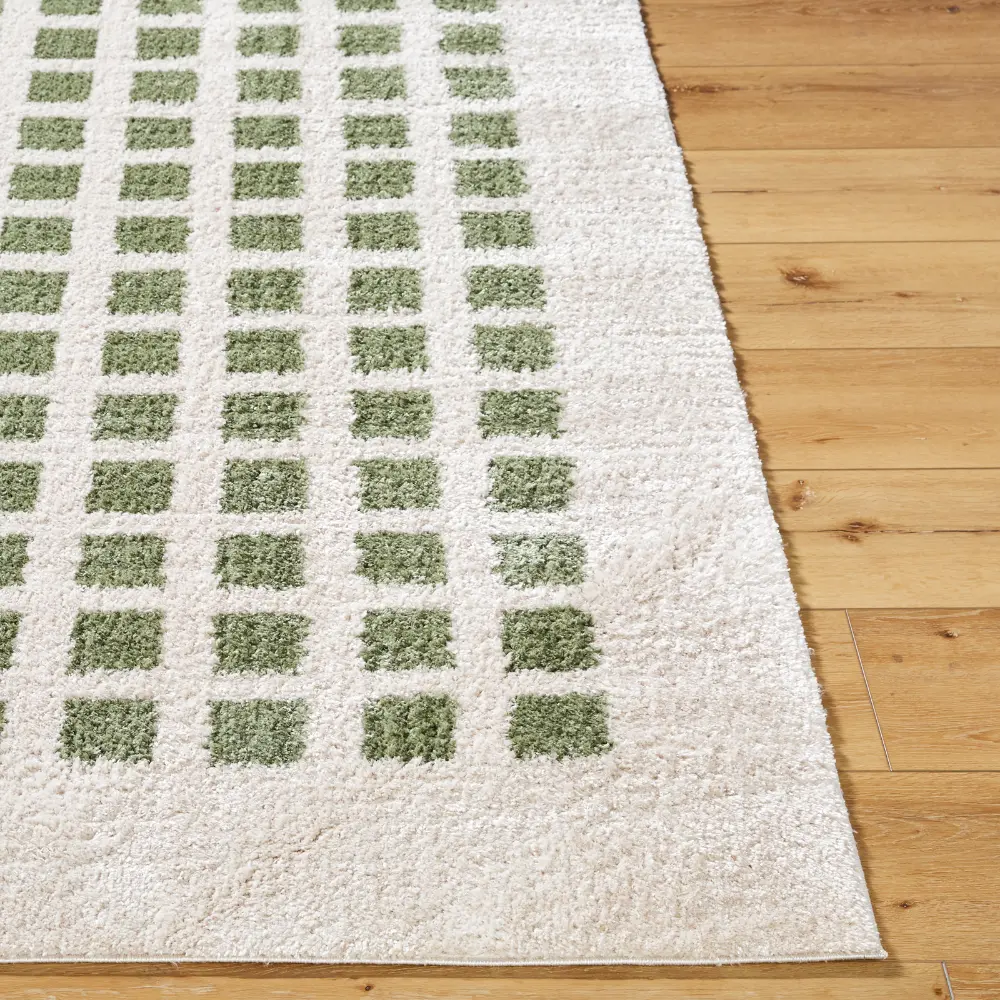Laurine Machine Washable Modern Shaggy Grass Green Rug - Image 7