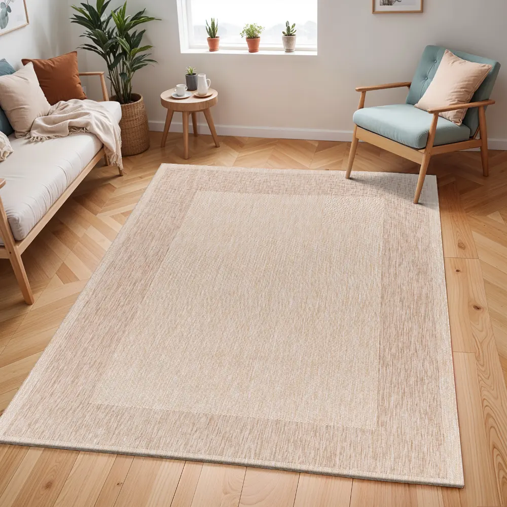 Layla In- & Outdoor Cottage Jute-Look Beige Rug - Image 3