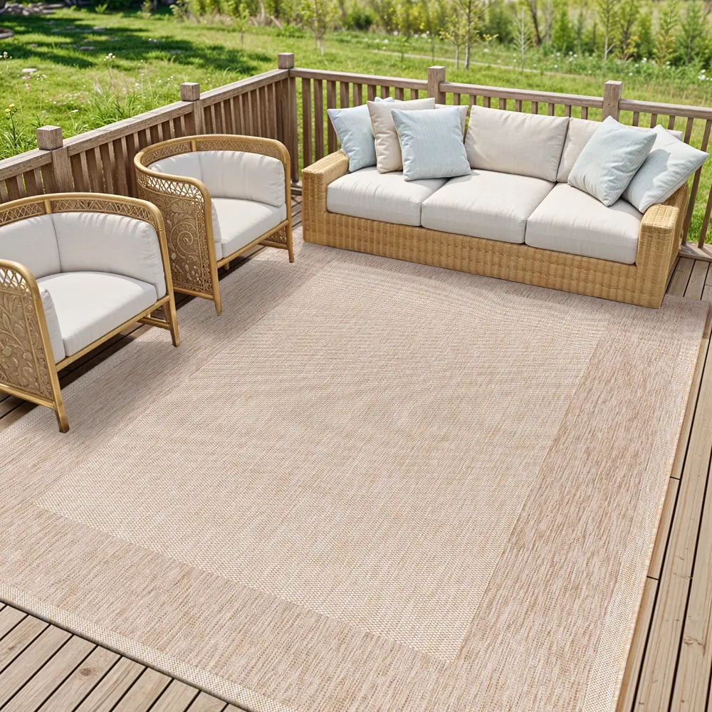 Layla In- & Outdoor Cottage Jute-Look Beige Rug - Image 4