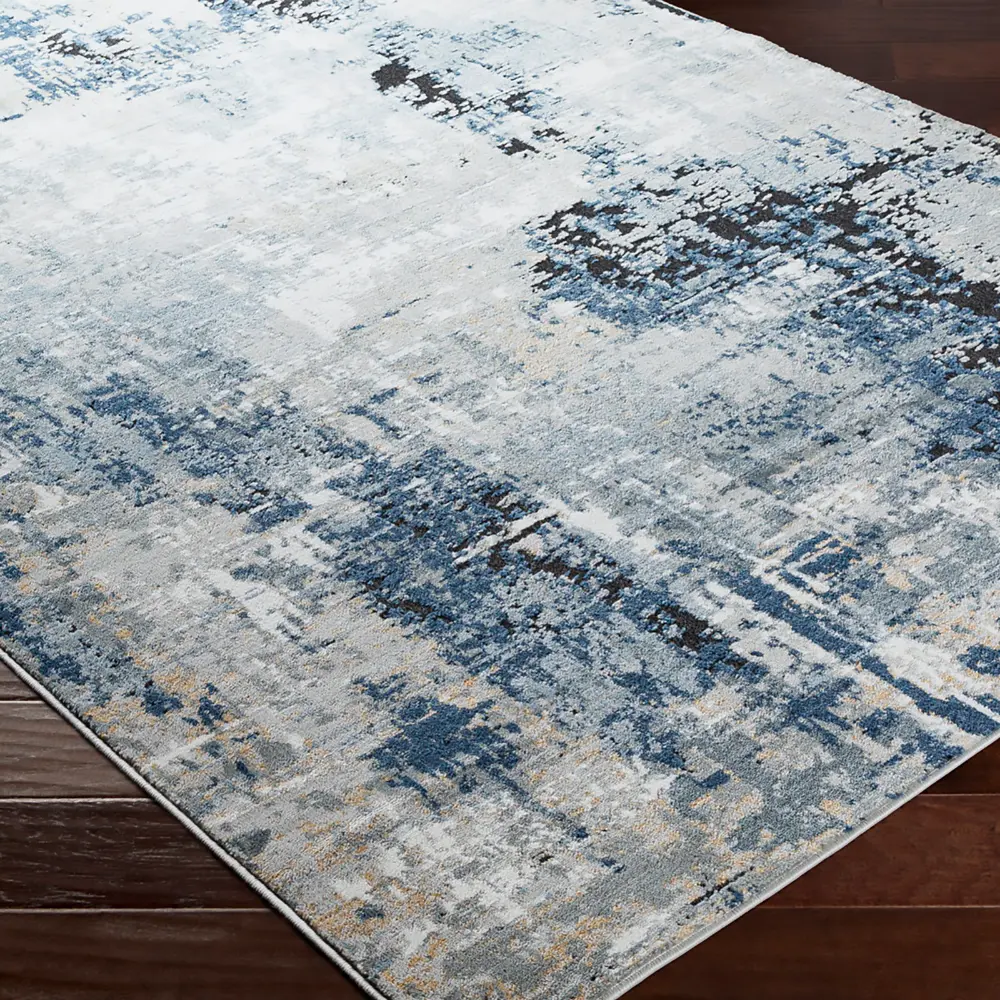 Lena Abstract Modern Marble Denim Rug - Image 11