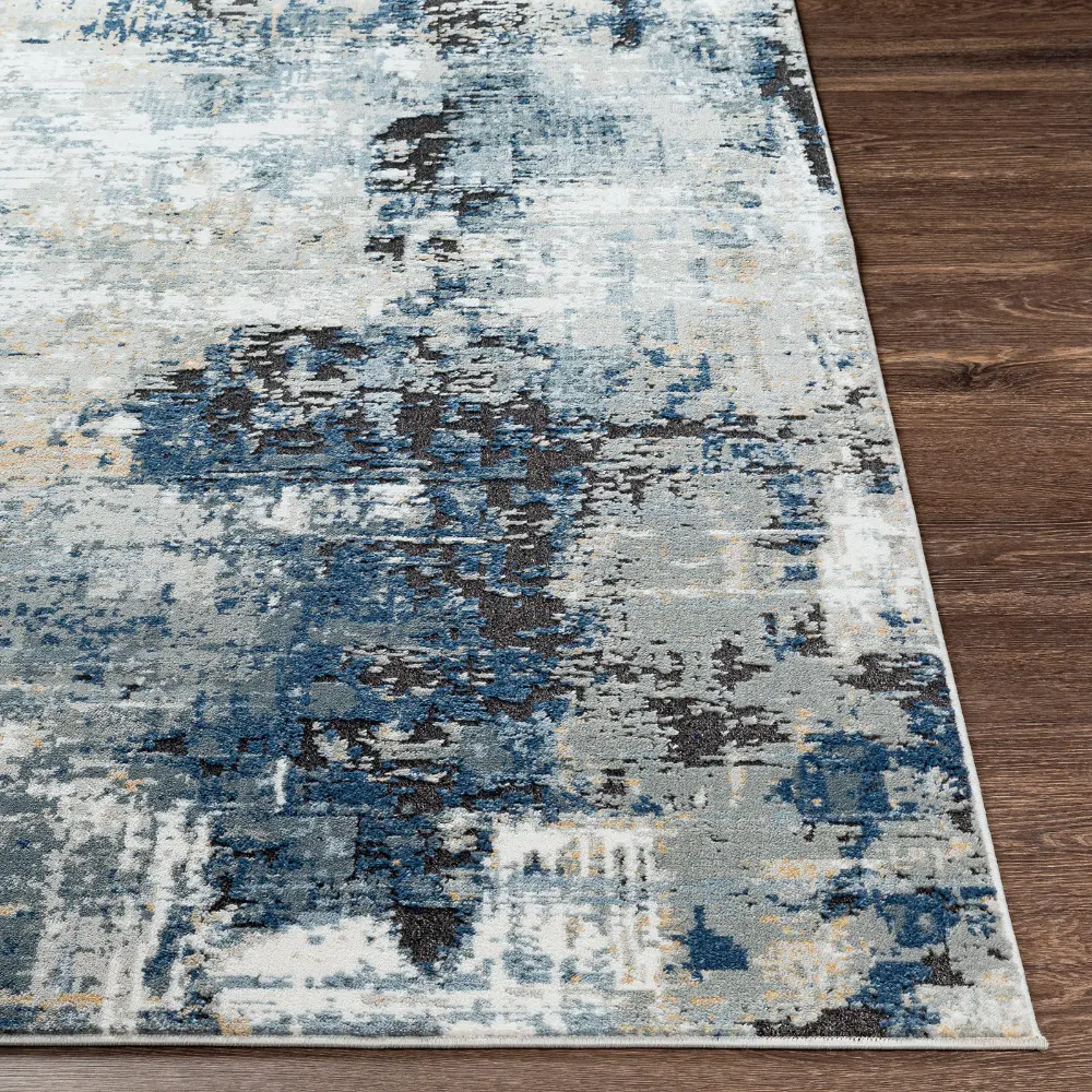 Lena Abstract Modern Marble Denim Rug - Image 12