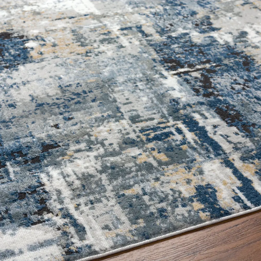 Lena Abstract Modern Marble Denim Rug - Image 4