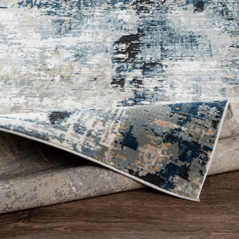 Lena Abstract Modern Marble Denim Rug - Image 5