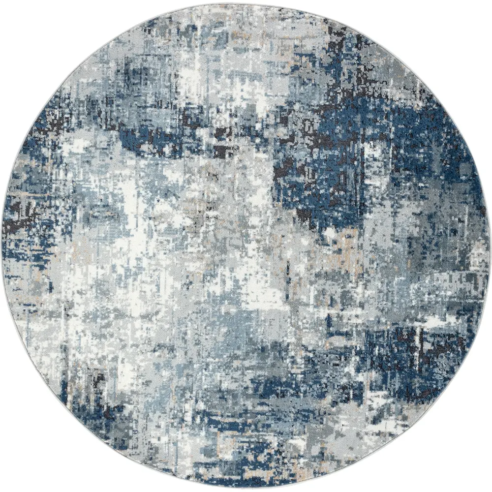 Lena Abstract Modern Marble Denim Rug - Image 8