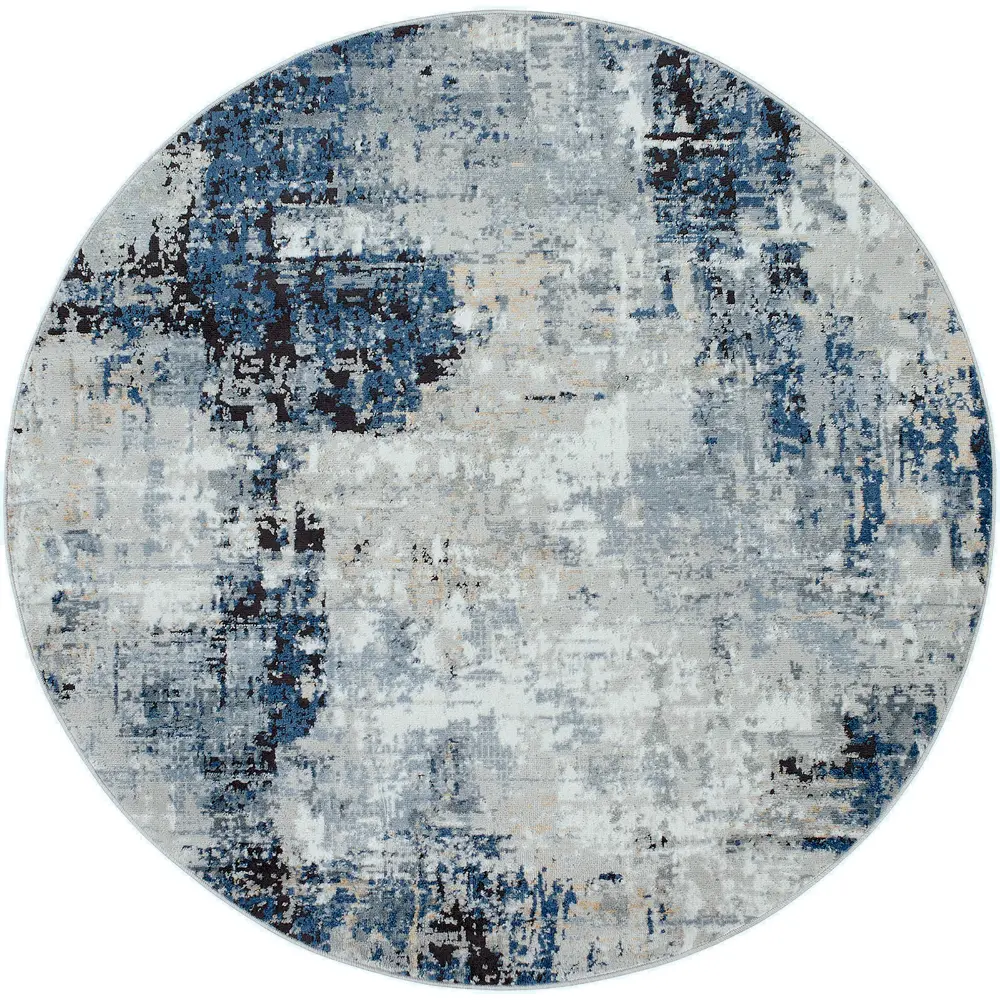 Lena Abstract Modern Marble Denim Rug - Image 9