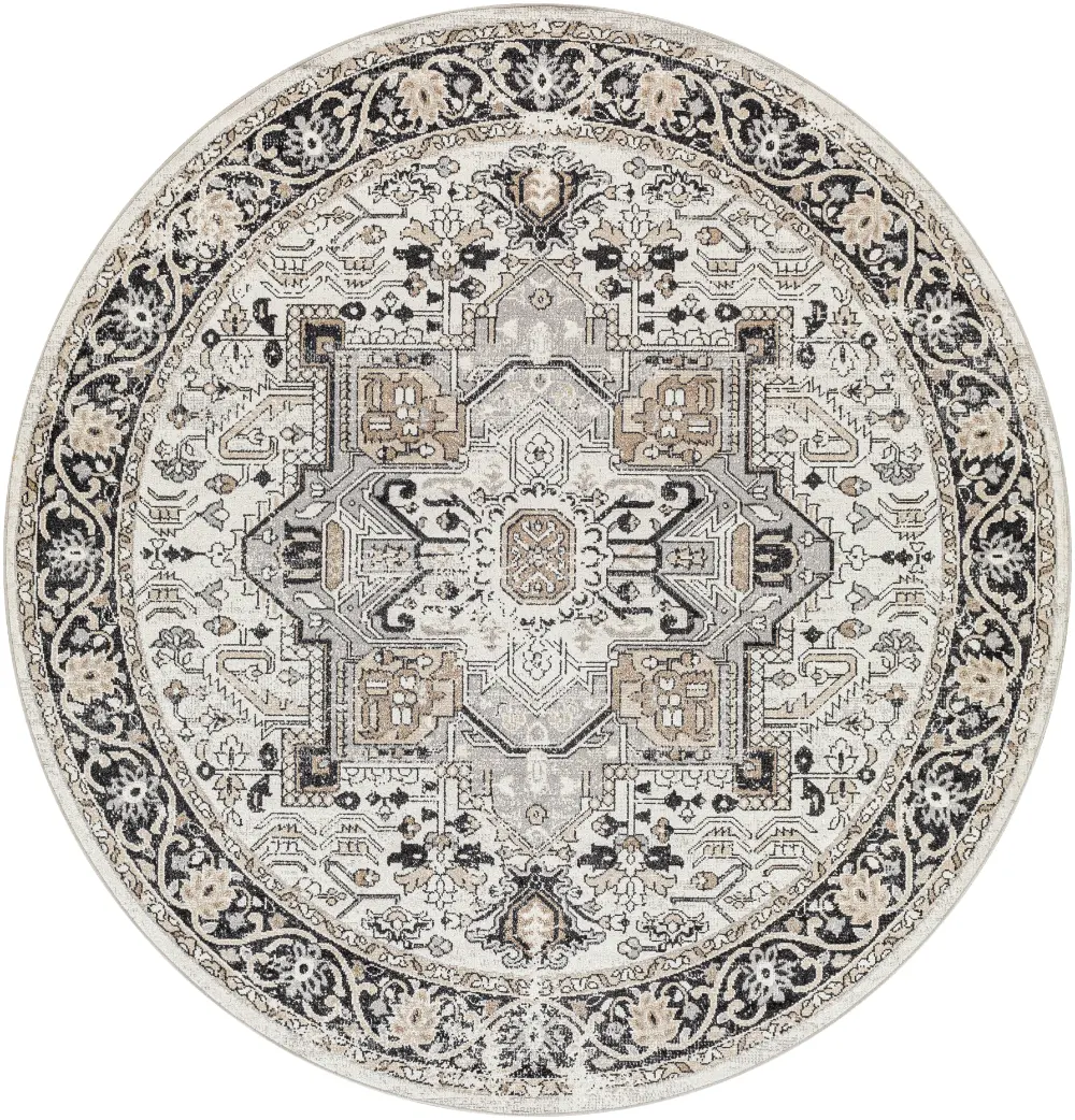 Liana Machine Washable Oriental Boho Beige Rug - Image 2