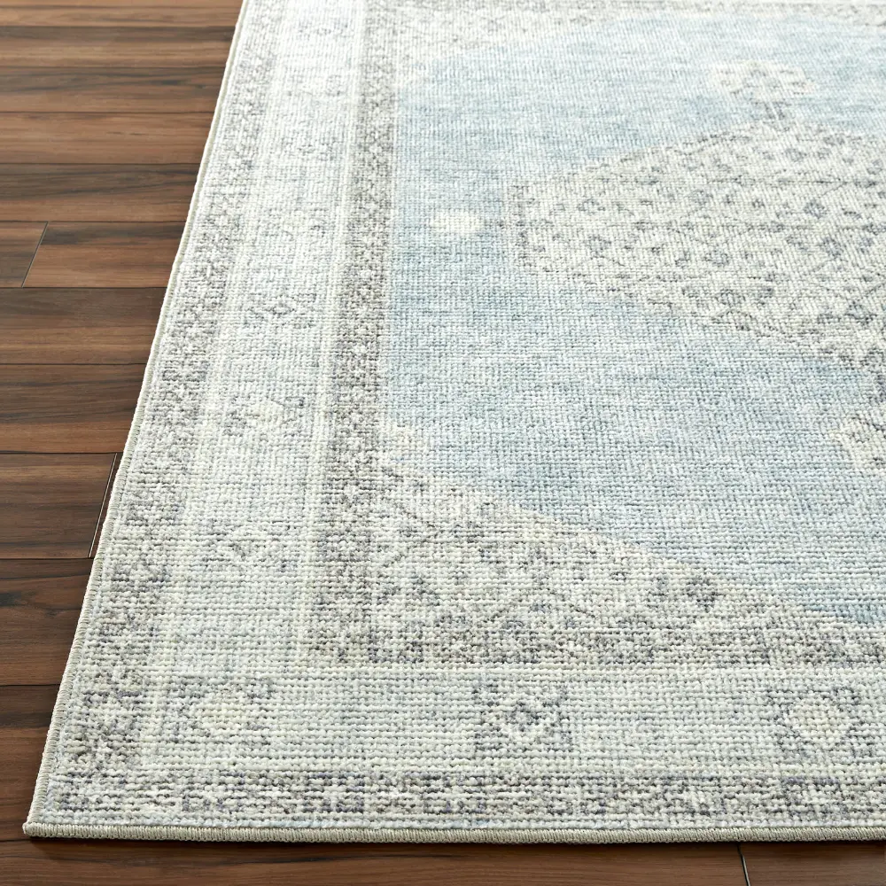 Lila Becki Owens X Livabliss Vintage Oriental Boho Denim/Ivory Rug - Image 4