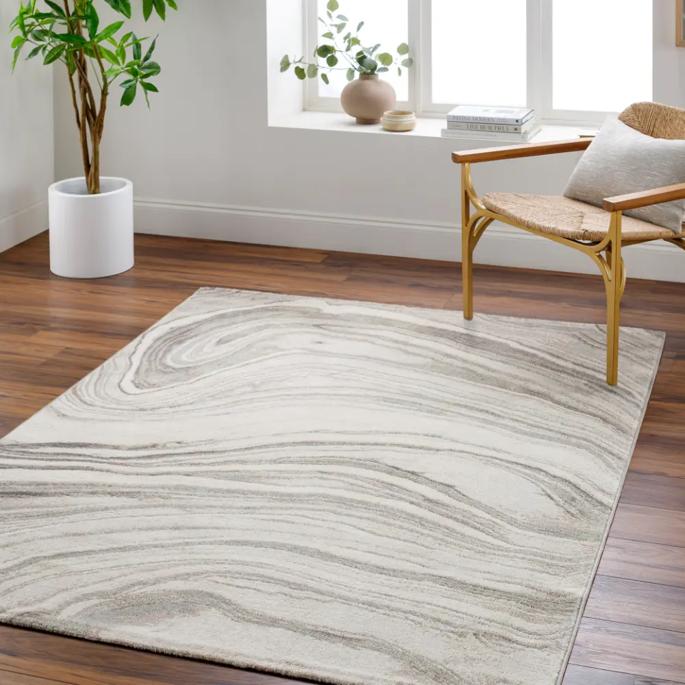 Lilac Scandi Modern Light Grey Rug - Image 3