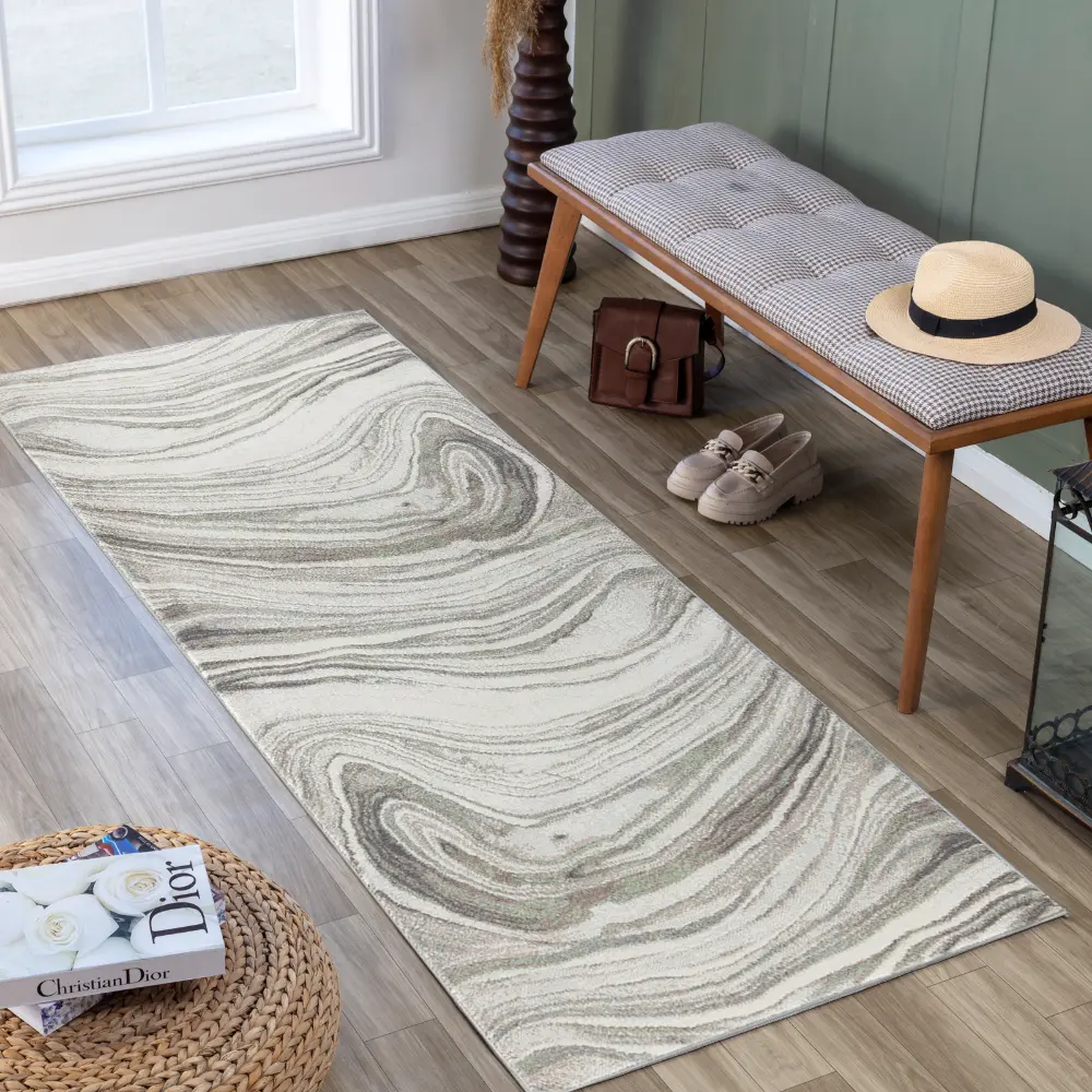 Lilac Scandi Modern Light Grey Rug - Image 5