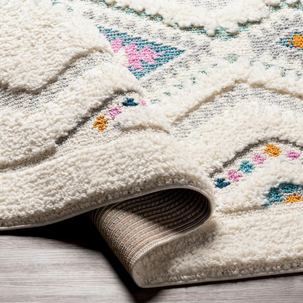 Lilo Shaggy Modern Boho Plush Pile Ivory Rug - Image 8