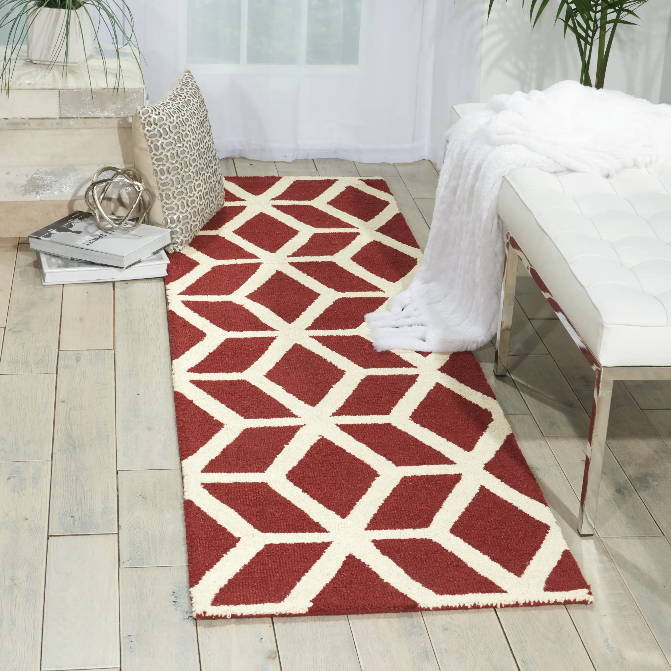 Linear LIN01 Brick Ivory Rug - Image 3