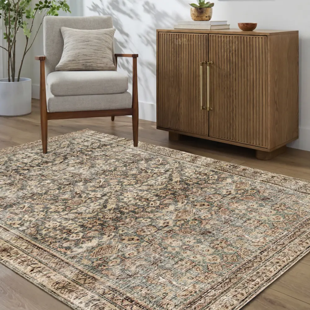 Livabliss Collins Avenue III Galey Alix x Livabliss Vintage Traditional Oriental Boho Rust/Brown Rug - Image 3