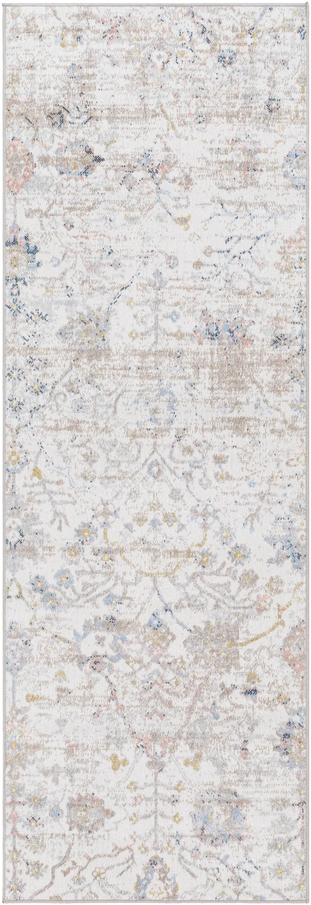 Livia Machine Washable Oriental Boho Ivory Rug - Image 5