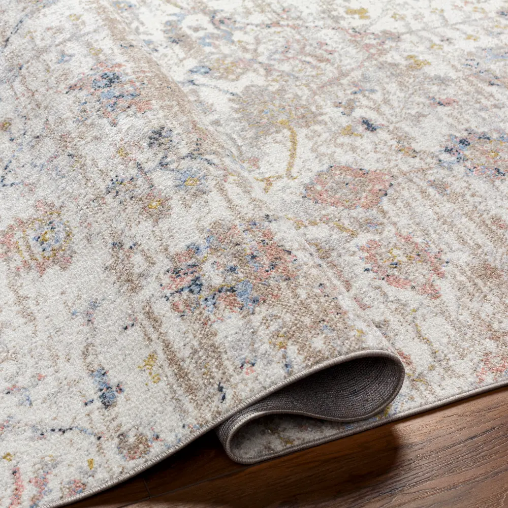 Livia Machine Washable Oriental Boho Ivory Rug - Image 6