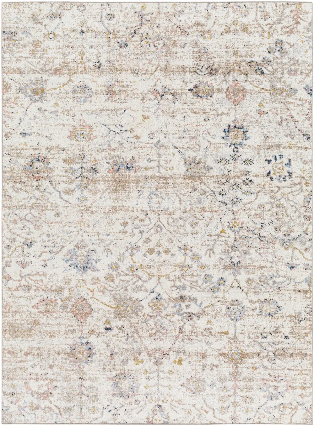 Livia Machine Washable Oriental Boho Ivory Rug - Image 7