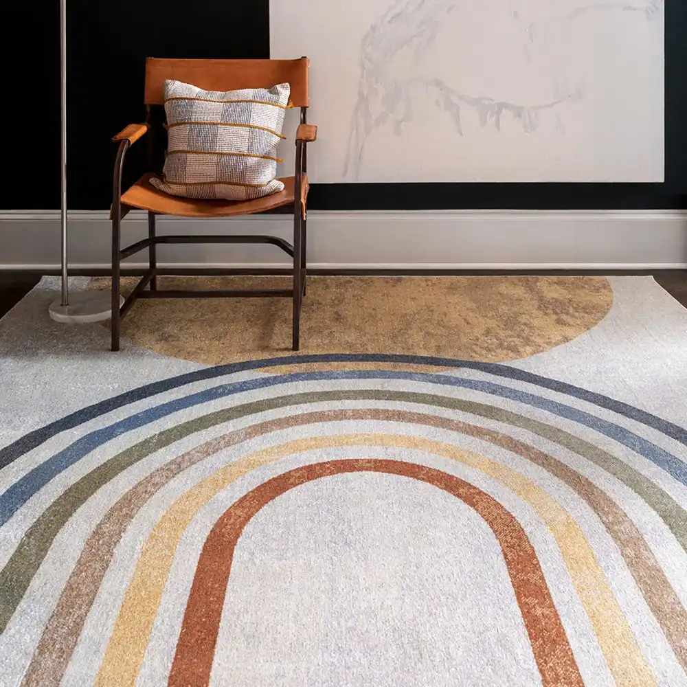 Barbara Machine Washable Modern Beige Rug - Image 2