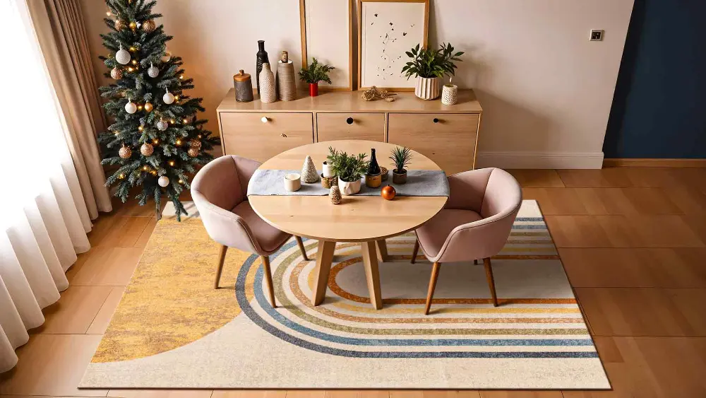 Barbara Machine Washable Modern Beige Rug - Image 3
