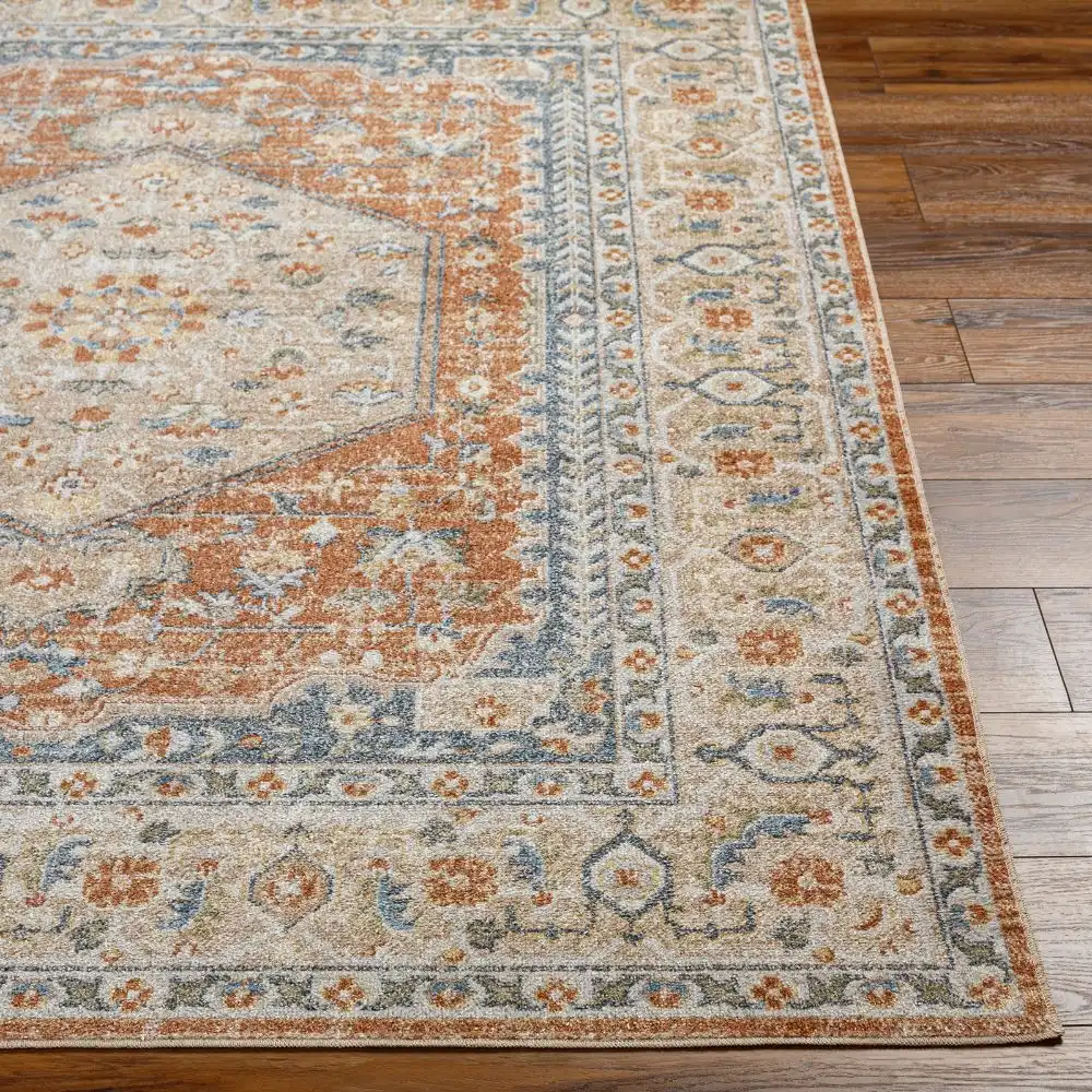 Boka Machine Washable Traditionnal Boho Burnt Orange Rug - Image 2