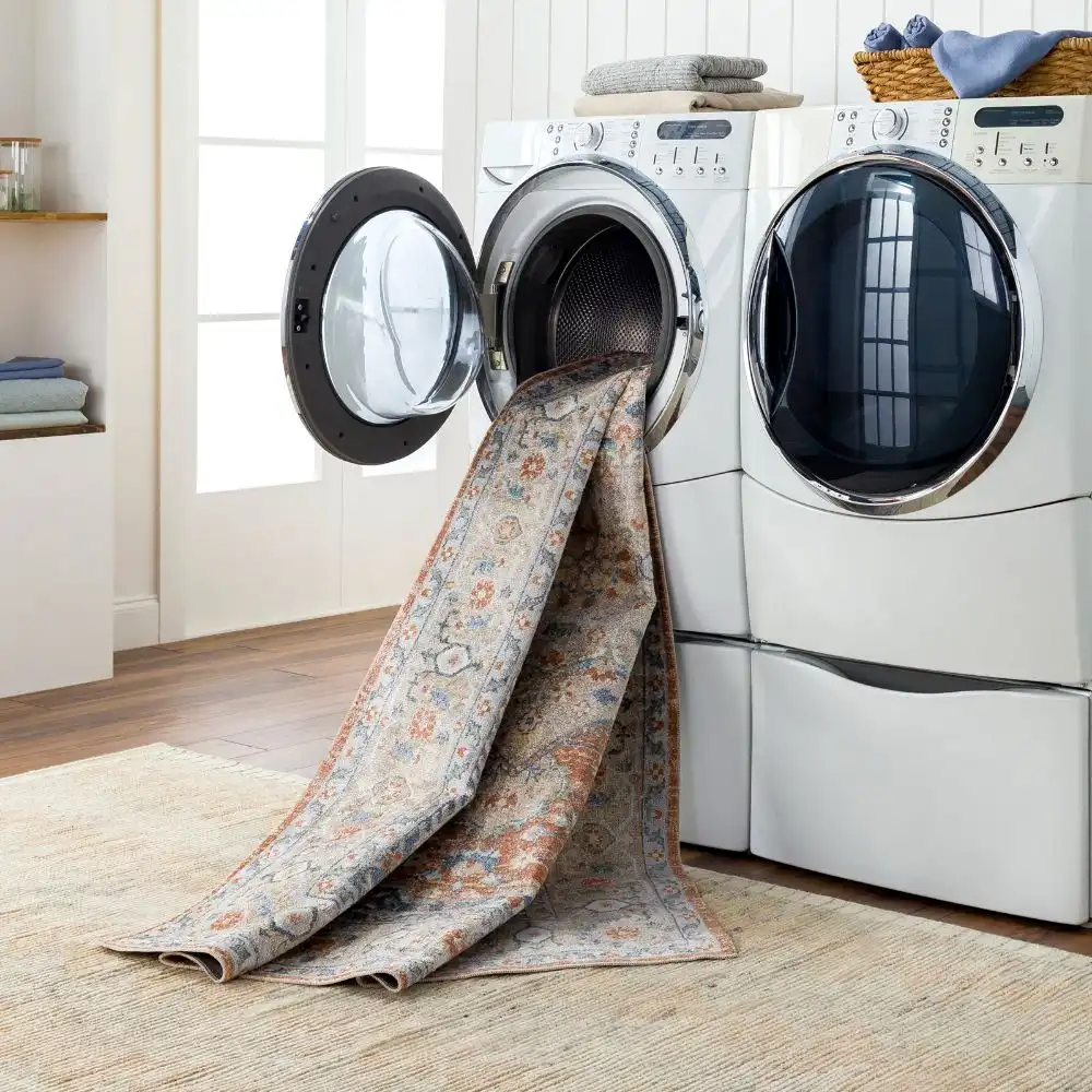 Boka Machine Washable Traditionnal Boho Burnt Orange Rug - Image 3