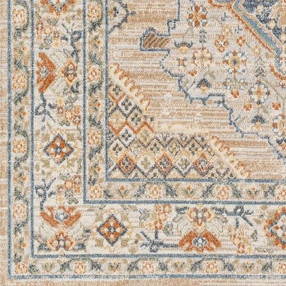 Marion Machine Washable Oriental Boho Oatmeal/Rust Rug - Image 3