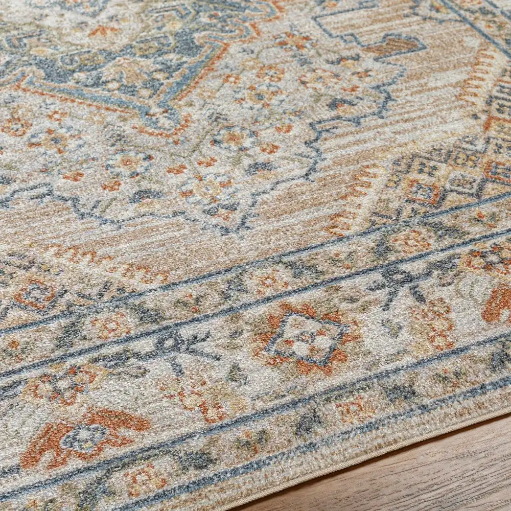 Marion Machine Washable Oriental Boho Oatmeal/Rust Rug - Image 4
