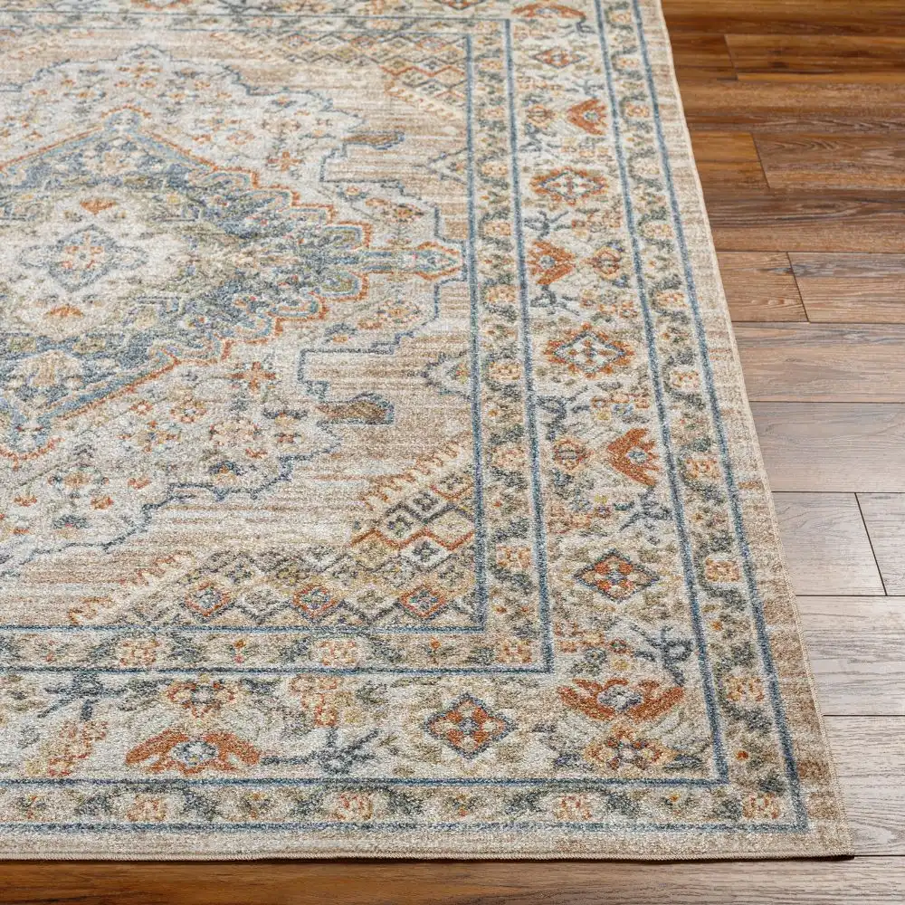 Marion Machine Washable Oriental Boho Oatmeal/Rust Rug - Image 5