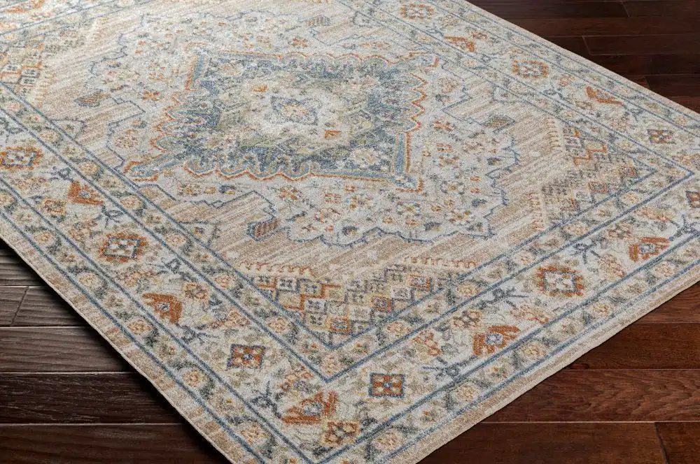 Marion Machine Washable Oriental Boho Oatmeal/Rust Rug - Image 7