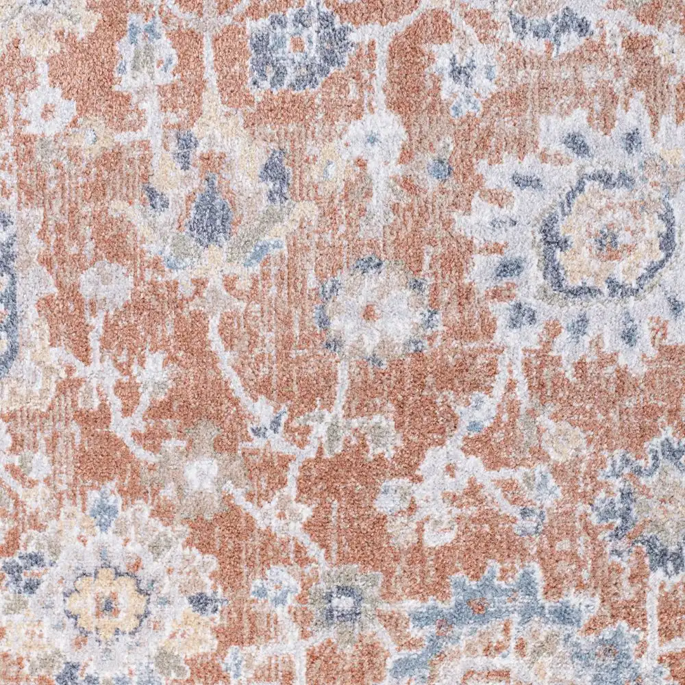 Ruby Machine Washable Oriental Boho Burnt Orange Rug - Image 4