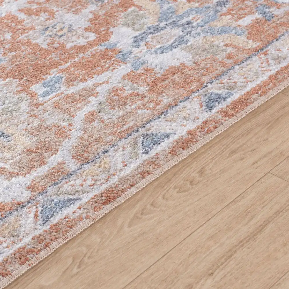 Ruby Machine Washable Oriental Boho Burnt Orange Rug - Image 5