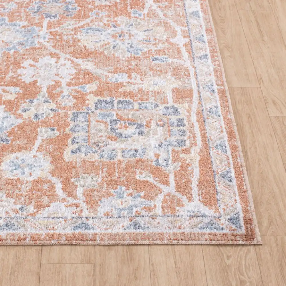 Ruby Machine Washable Oriental Boho Burnt Orange Rug - Image 6